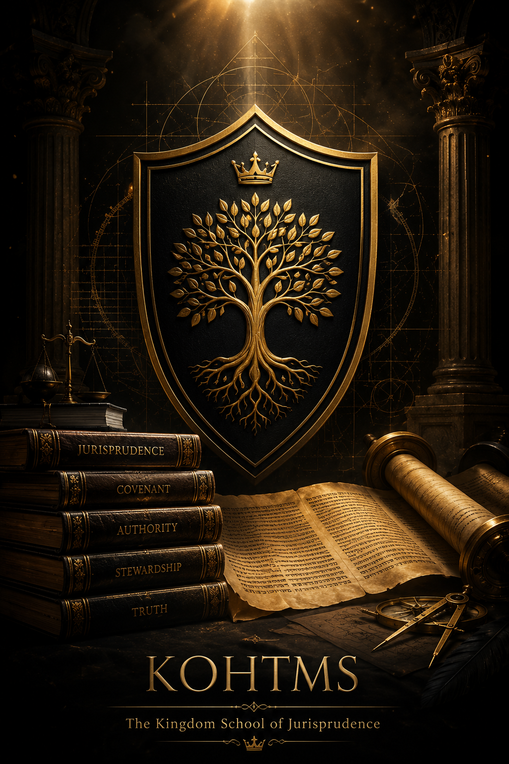 KOHTMS Tree of Life shield in the Kingdom School of Jurisprudence library