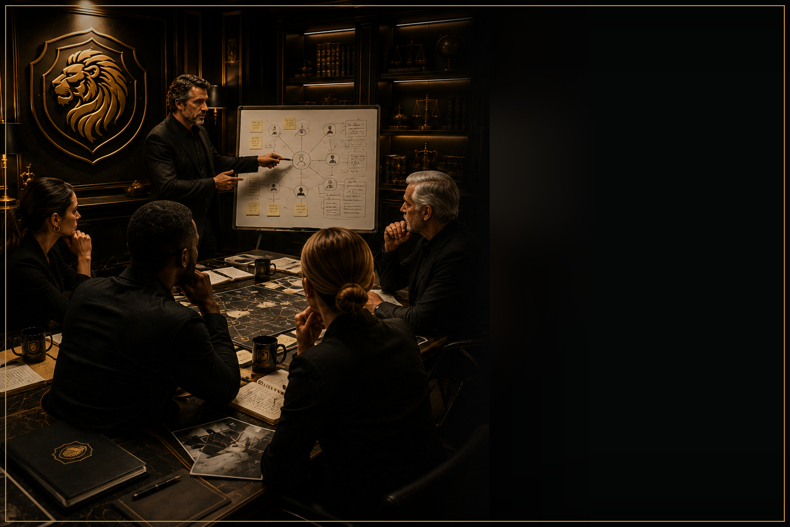 A BulletProof Clarity Session presenter and participants examining a relationship map together
